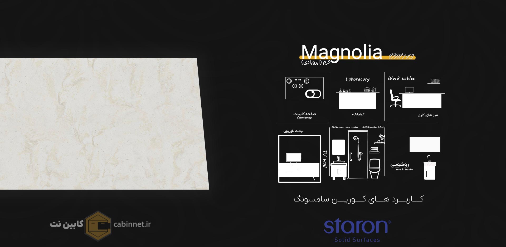 کاربرد های کورین استارون Magnolia VM143-کابین نت